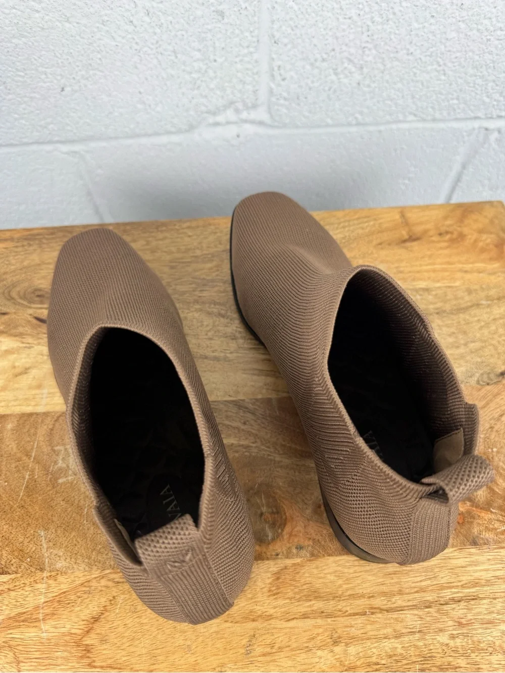 VIVAIA Knit Chelsea Ankle Boots Taupe Brown EU 40.5 US 9.5